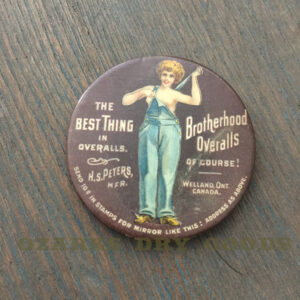 Antique BROTHERHOOD OVERALLS Advertising Mirror